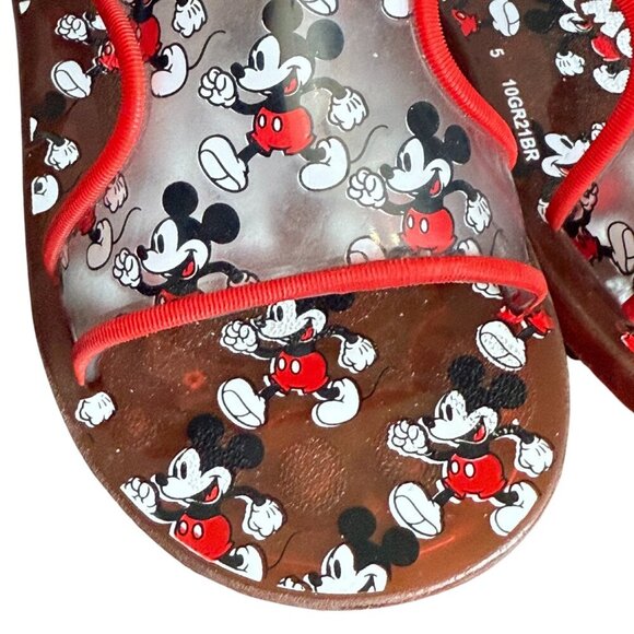 Kids Disney Mini Melissa Mickey Mouse Red Aqua Sandals - Size 10 - Picture 7 of 8